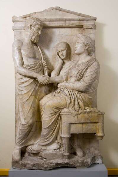 Funerary stele of Thrasea and Euandria (plaster cast)