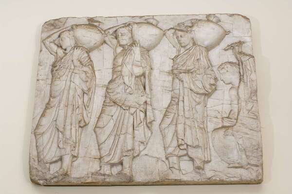 Parthenon frieze (plaster cast): Four men with jars