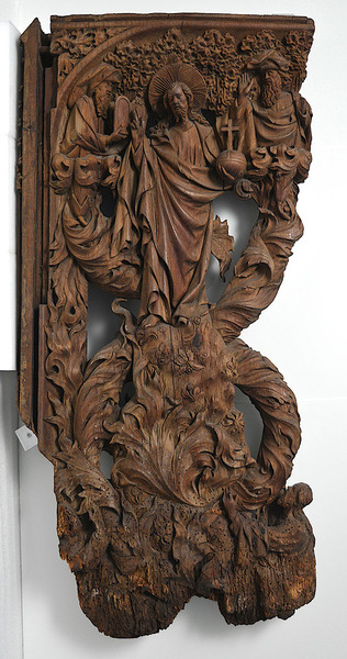 Pair of double-sided choir-stall ends, featuring a Tree of Jesse