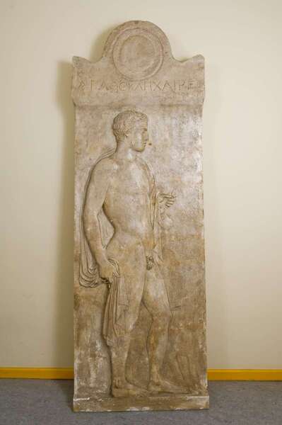 Grave stele of Agathocles (plaster cast)