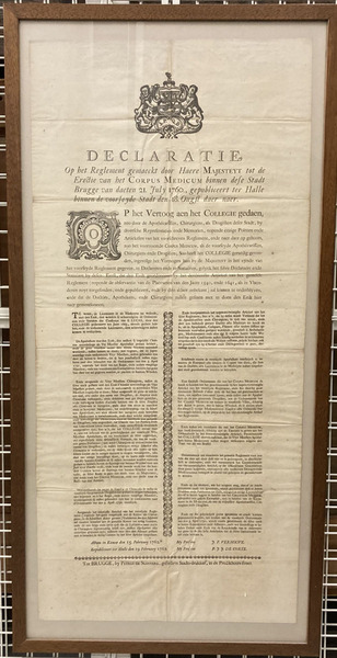 Declaratie Corpus Medicum, Brugge 1760