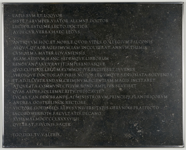 Memorial stone for the expansion and renovation of De Valk College in 1999