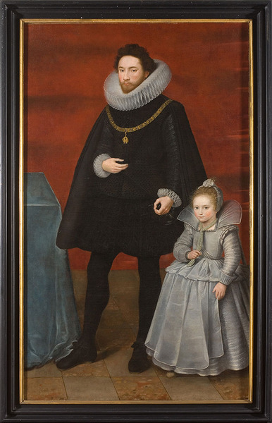 Portret van een edelman met zijn dochter, wellicht Alexander van Arenberg (1590-1629) met Isabelle (1615-1677)