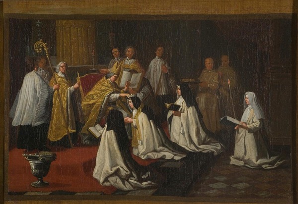 De kroning van zuster Isabelle-Victoria Bénézet in de kartuis van Sint-Anna-Ter-Woestijne in Brugge