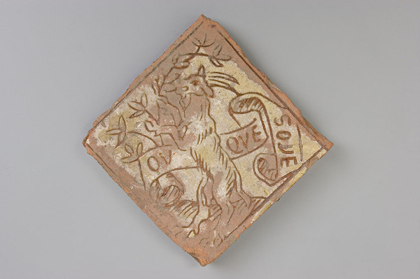 Floor tiles with depiction of a goat