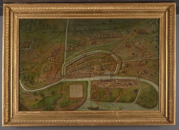 Gezicht op het beleg van Neuss in 1586, met het regiment van Karel van Arenberg