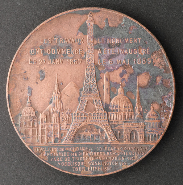 Medal on the climbing of the Eiffel tower in 1889