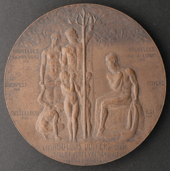 Medal on the opening of Wolfers Frères at the Arenbergstraat in Brussels in 1912